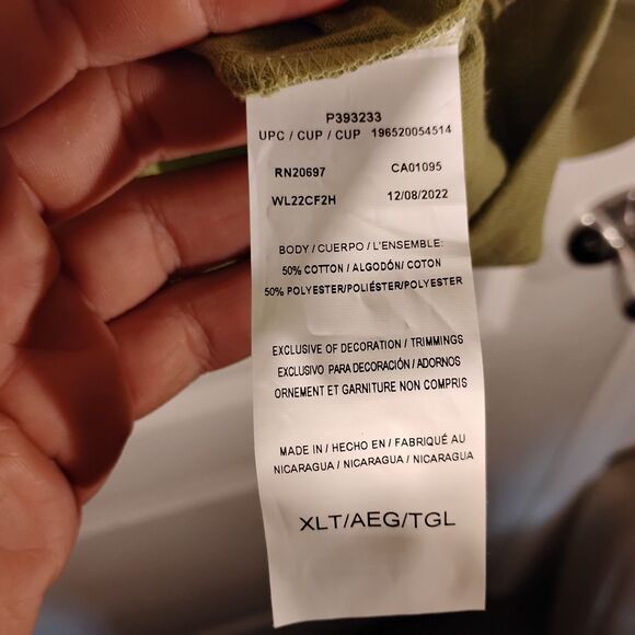 Dickies tshirt mens XLT XL XLarge TALL green graphic tee long sleeve work - Picture 10 of 11